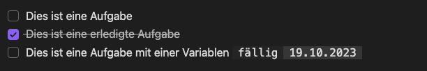 Verschiedenen Modi einer Aufgabe