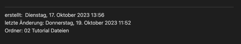 Beispiel für eine Inline Dataview-Abfrage