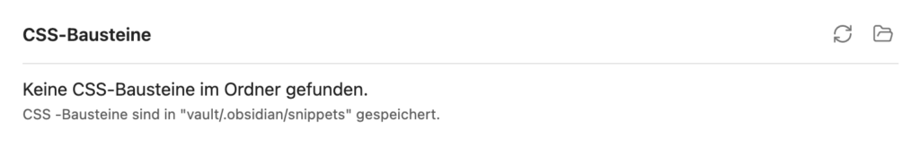 CSS-Bausteine Dialog im Dafault-Zustand