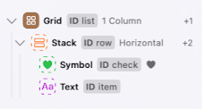 Grid Definition des Molkerei-Produkte Widgets