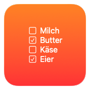 Beisielwidget mit 4 Items, jeweils eine Checkbox und ein TExt